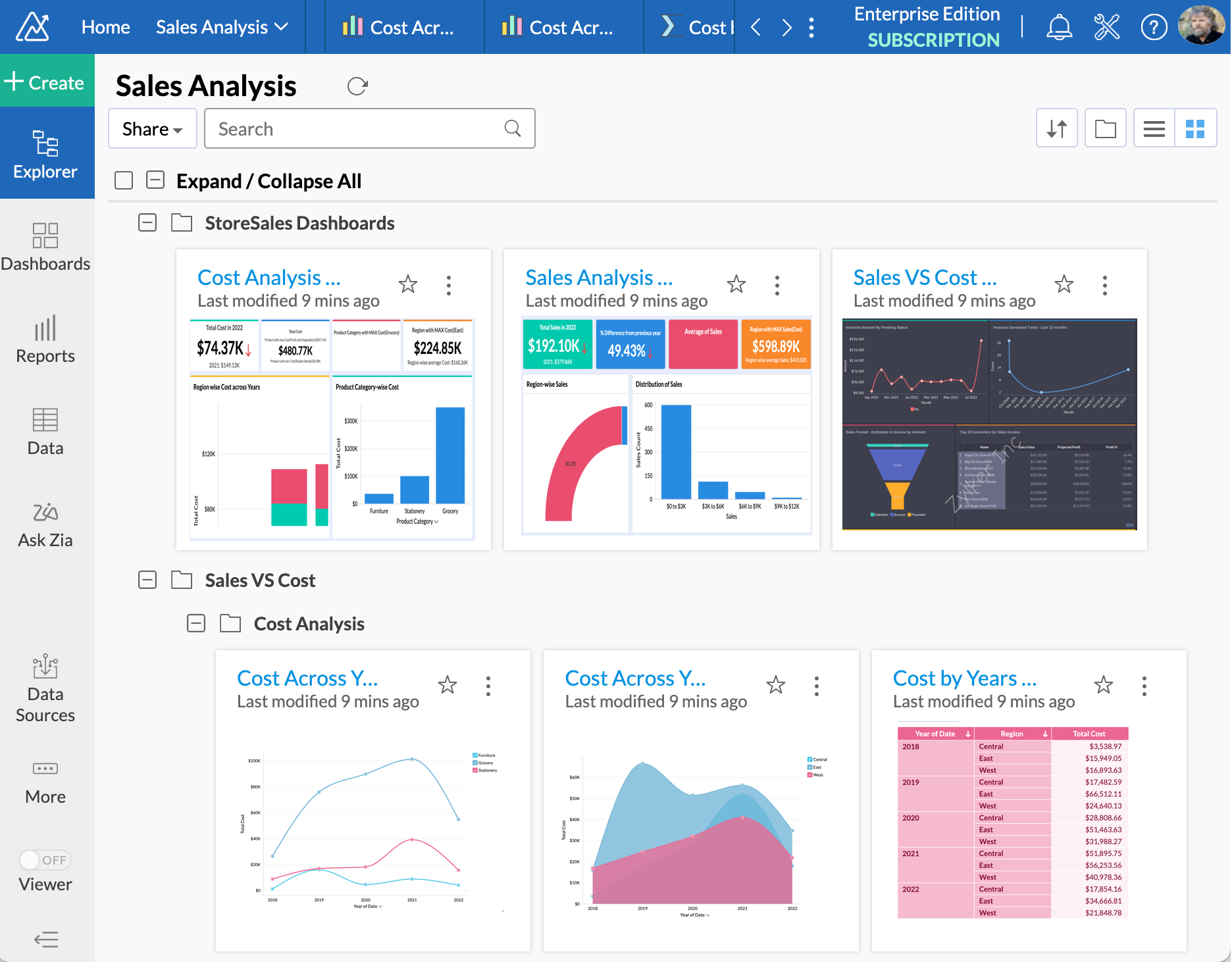 Zoho Analytics updates Explorer Workspace