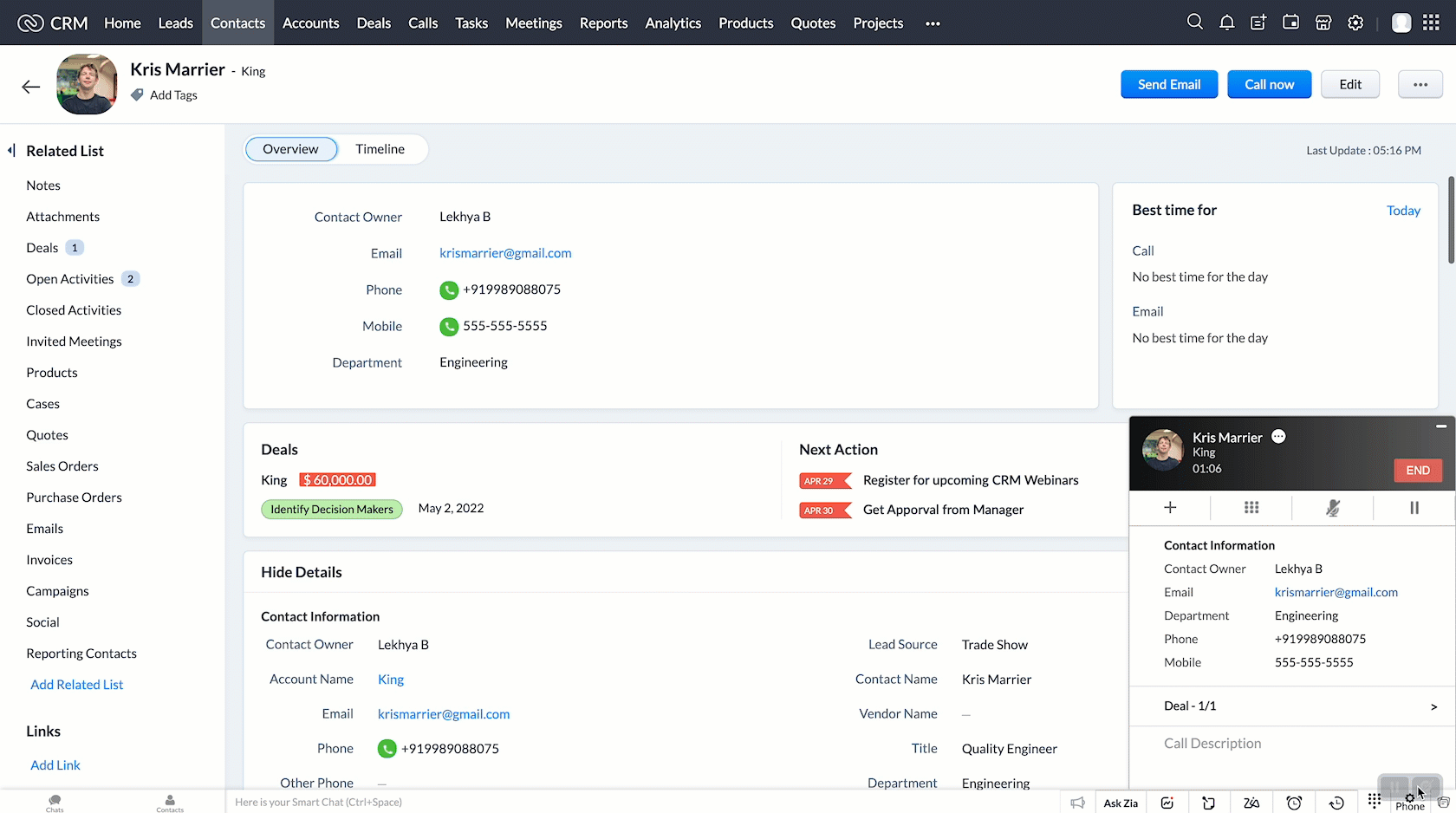 Goldstar_ZohoCRM_Call-Email-chat