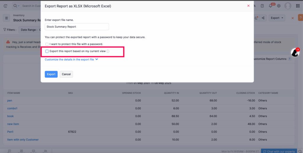 Goldstar-Website_FeaturedImage_ZohoInventory_ProductUpdateAugust-Stock Summary Report