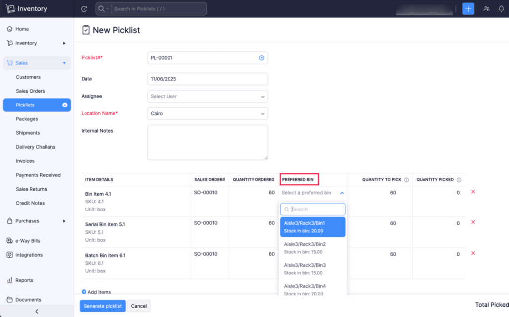 Goldstar-Website_FeaturedImage_ZohoInventory_ProductUpdateAugust-Picklist Preferred Bin